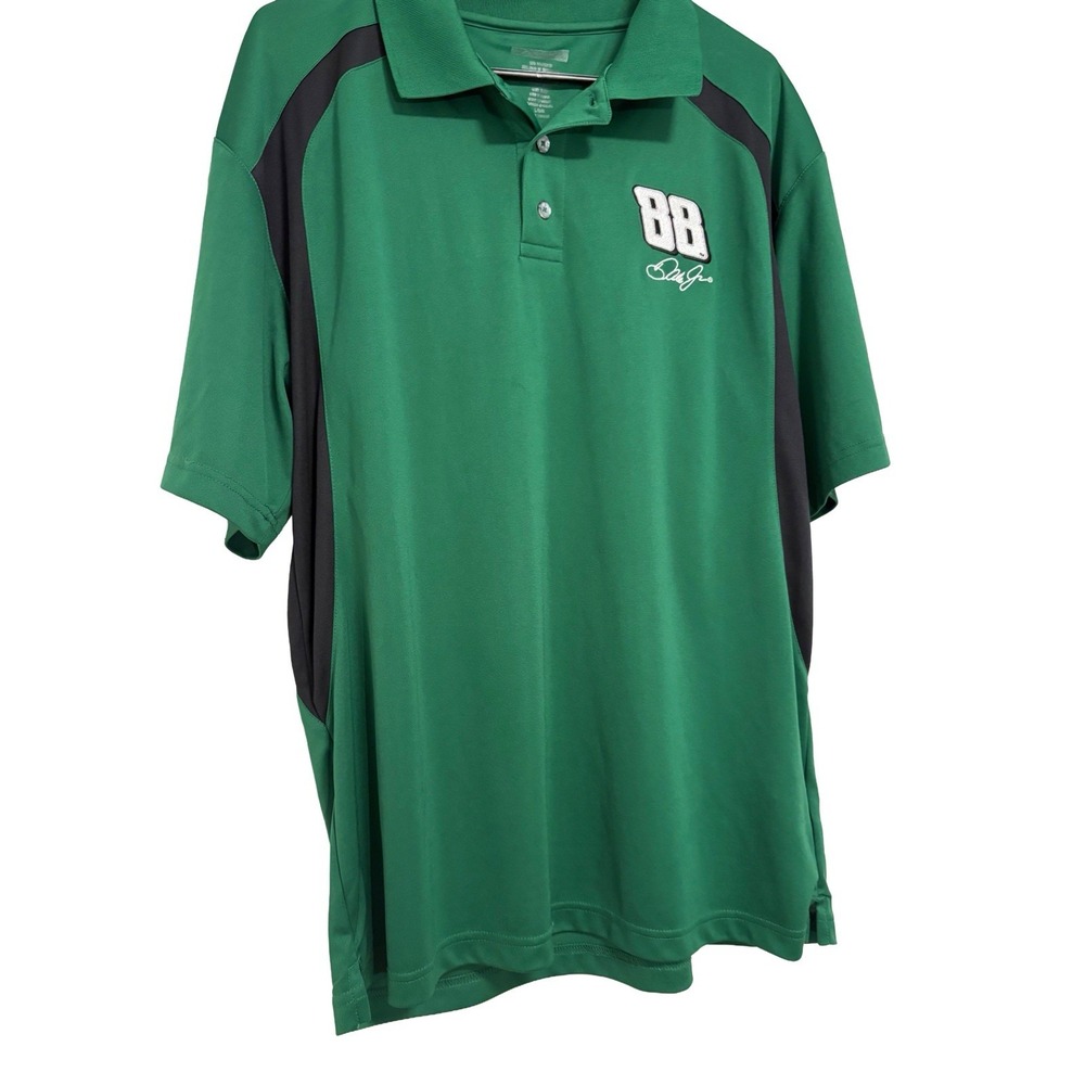 Nascar Polo Shirt Men's Green Dale‎ Earnhardt Jr 88 LARGE~ EXCELLENT CONDITION!